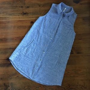 Mittoshop Striped Button Front Cotton Tunic Dress